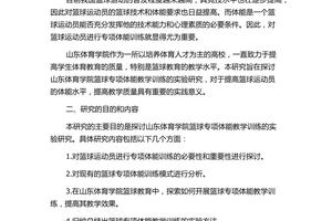 篮球体能训练开题报告